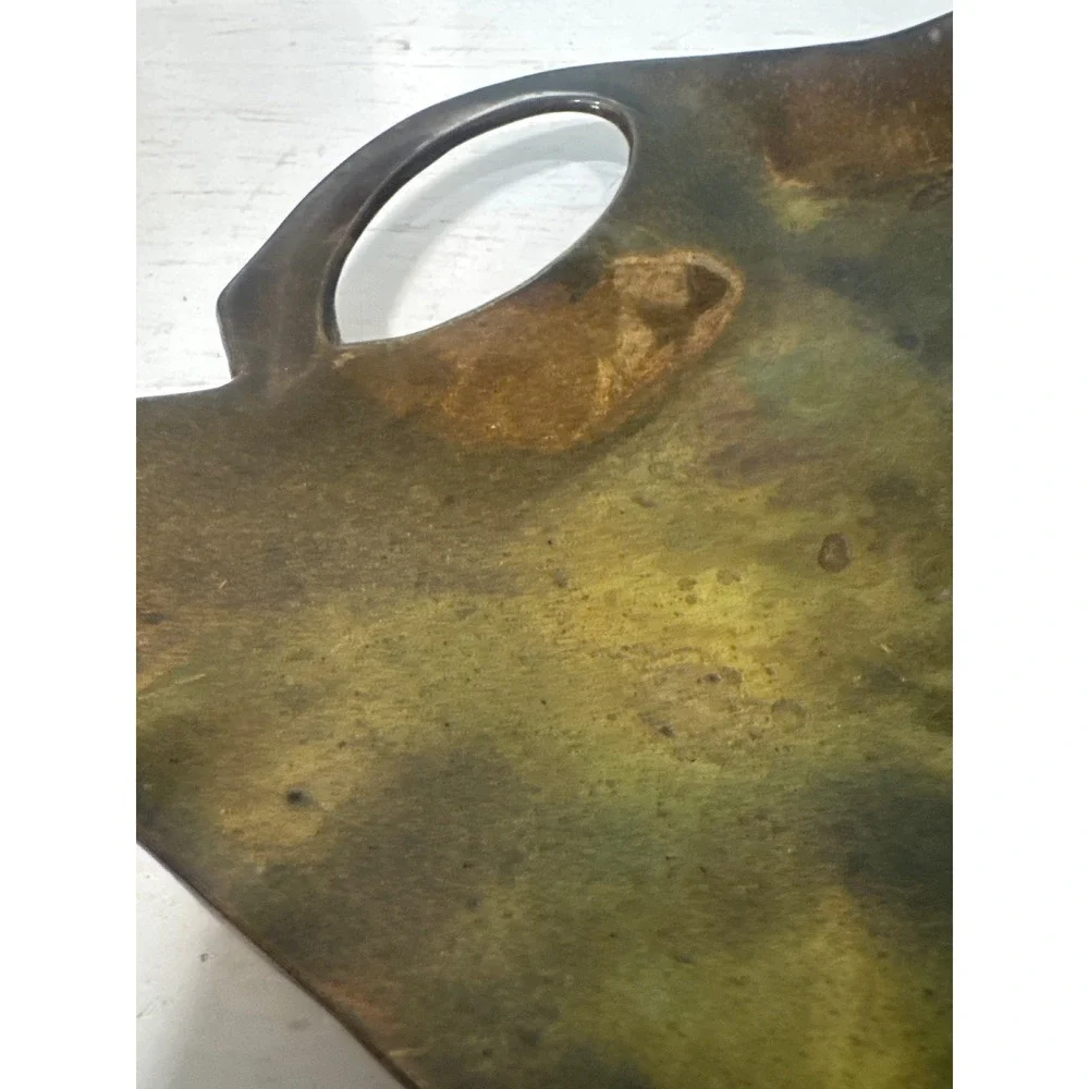 Vintage Brass Leaf Shaped Dish Tray‎ Trinket Dish Decorative Accent